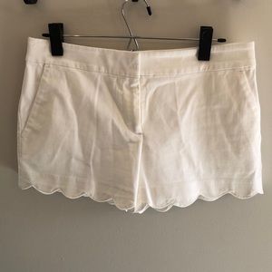 LOFT riviera white scalloped shirt NWOT